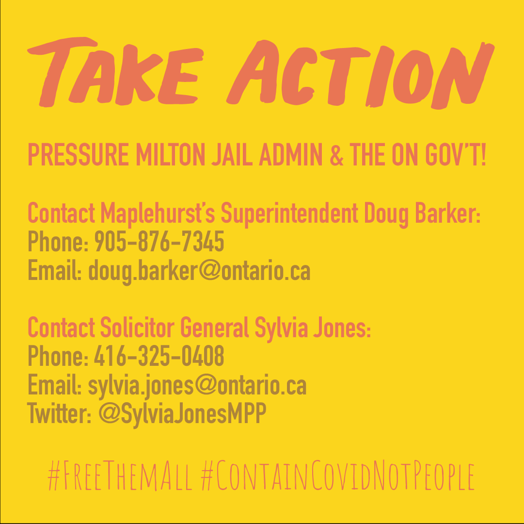 letstalkjails's tweet photo. UPDATED EMAIL for Sylvia Jones: sylvia.jones@ontario.ca

Let @SylviaJonesMPP and @ONsafety know that we will not rest until the hunger strike demands are met!

#ContainCOVIDNotPeople https://t.co/DSLLg7uTy0