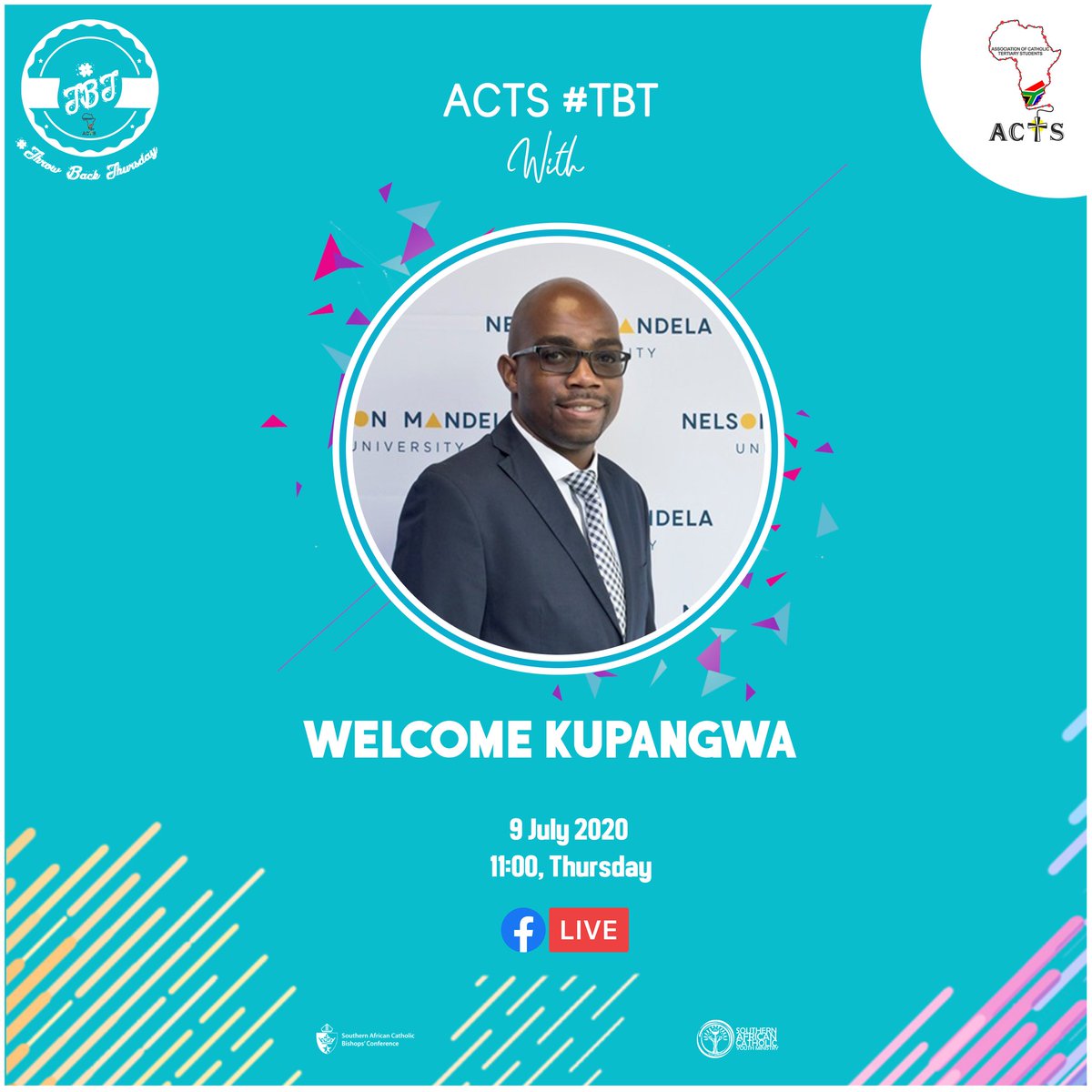 ACTSNational's tweet photo. Today on ACTS National Facebook group on ACTS #TBT at 11:00, we are going to be chatting with Welcome Kupangwa, an ACTS EC Alumnus.

#ACTS #ACTSNATIONAL #ACTSALUMNI #ACTSEC #ACTSTBT #SACBC_YOUTH https://t.co/GGiK2Xie9M