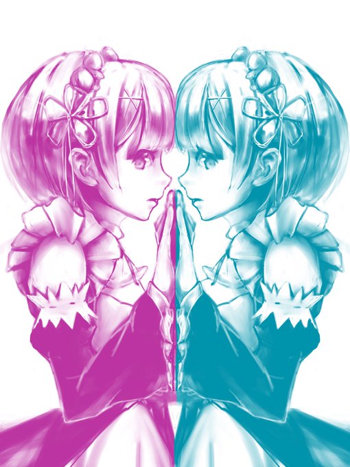 ラムレム下書き
#ラム
#レム
#イラスト
#イラスト好きな人と繋がりたい 
#絵描きさんと繋がりたい 