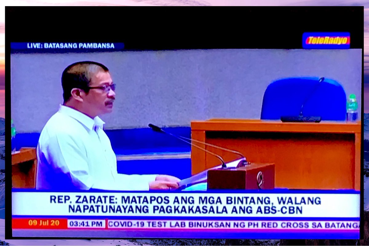 PunchTheLies's tweet photo. Salute to this congressman. Indeed, he’s really a wise man. Very detailed. I am crying 😭😭😭 

Thank you Rep. Carlos Isagani Zarate @kaloi_zarate #VoteYesToABSCBNFranchise #IbalikAngABSCBN https://t.co/RFxSjR0CMP
