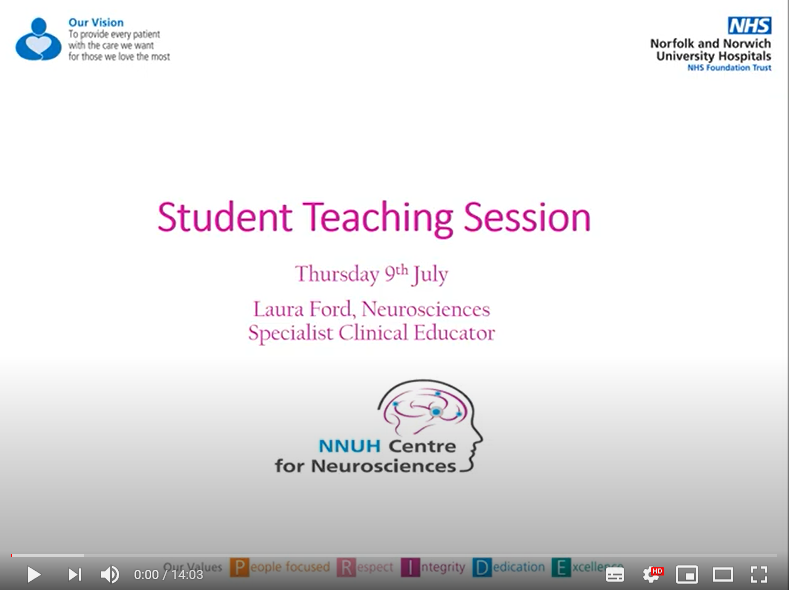 PDandE_NNUHFT's tweet photo. Don't forget to check out our #twitter page from 2pm today when @LauraNeuroCE will be delivering #student #teaching on Neurosciences and stroke care.  Lots in this session for all #healthcare students. @NNUH @UEA_Health @uniofeastanglia @UOS_Radiography  @Nursing_UOS https://t.co/twR4GpYGTL