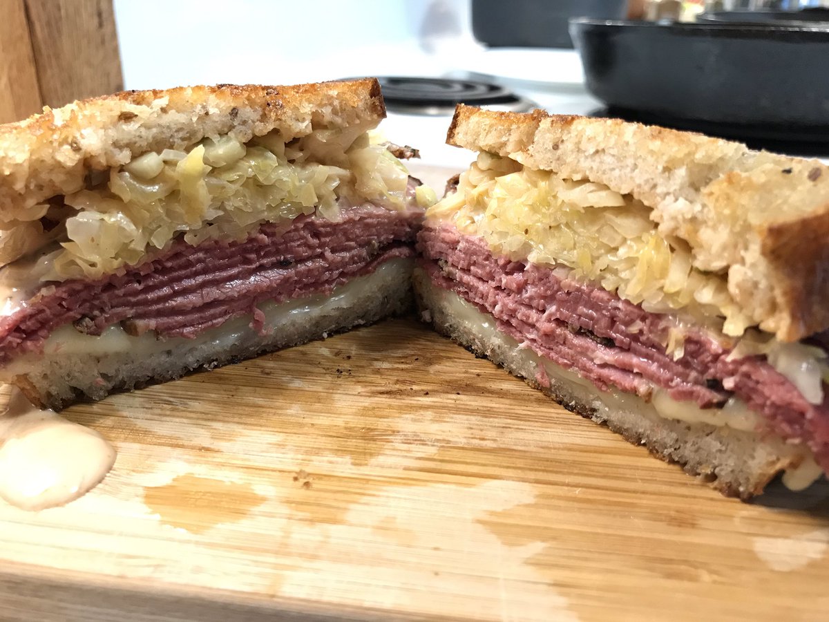 Cook_WithDustin's tweet image. A Reuben and a Caprese sandwich