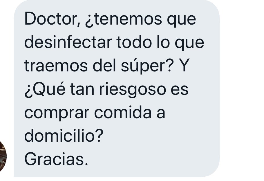 doctormacias's tweet photo. No hay que desinfectar las cosas que compras en el Súper. Consumir comida preparada es de muy bajo riesgo para transmisión de Covid 19. https://t.co/lgROhPNxXp