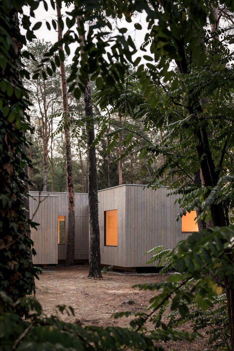 dezeen's tweet photo. .@ZellerandMoye has built a house entirely from timber arranged in five boxes in eastern Germany: https://t.co/1WnHfGXfx9 https://t.co/d6pyCDiogZ