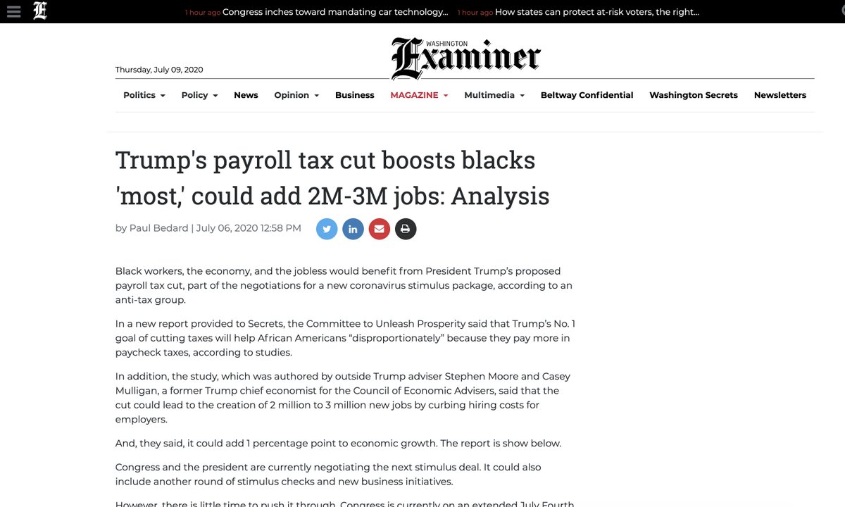 ANYONE opposing the man who 'boosts blacks' opposes blacks. Period. Either you SUPPORT those who 'boost blacks' or you OPPOSE them. If you OPPOSE them, don't tell me you love black people! The  #Resist movement is literally RESISTING black progress! -VJ https://www.washingtonexaminer.com/washington-secrets/trumps-payroll-tax-cut-boosts-blacks-most-adds-2-3-million-jobs-analysis