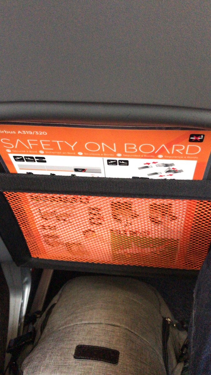 EasyJet have done away with all none essential seat pocket items, so only the safety card remains