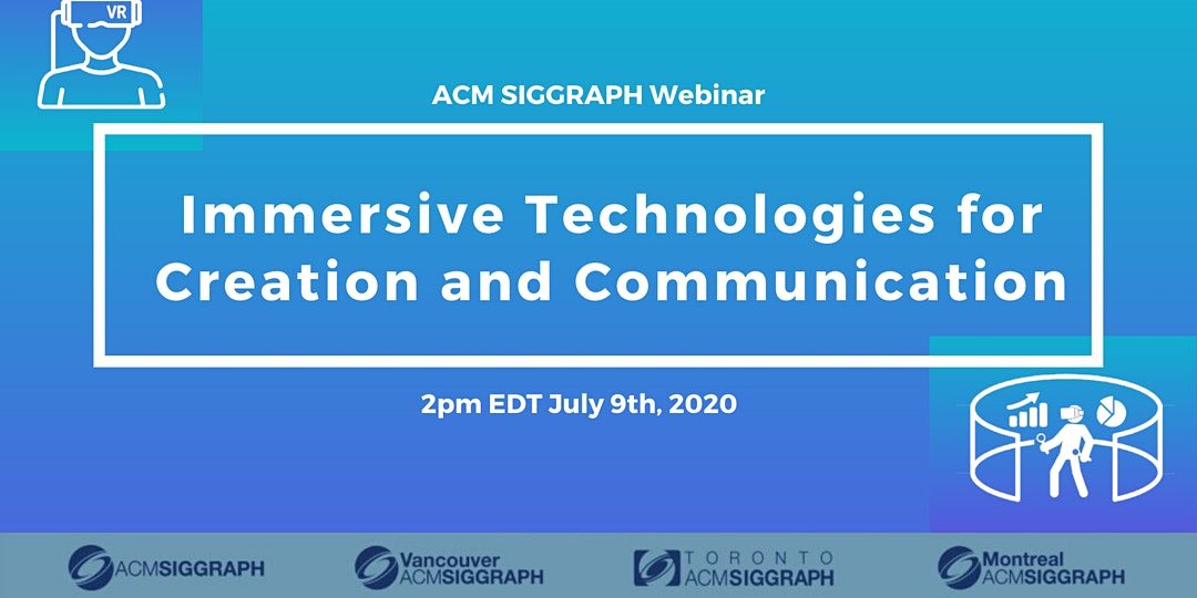 TODAY: Join the #ACMSIGGRAPH Webinar on Immersive Technologies for Creation and Communication at 2pm EDT!  

RSVP ➡️ bit.ly/2Z9Ho6z