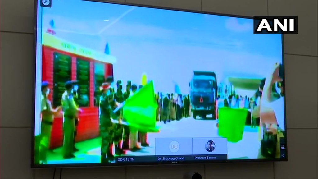 PCMohanMP's tweet photo. Union Defense Minister Shri @rajnathsingh ji inaugurates six strategically constructed bridges by the Border Roads Organisation (BRO) near the Line of Actual Control (LAC) in Jammu and Kashmir, via video conference. https://t.co/5WYRWNMJLc