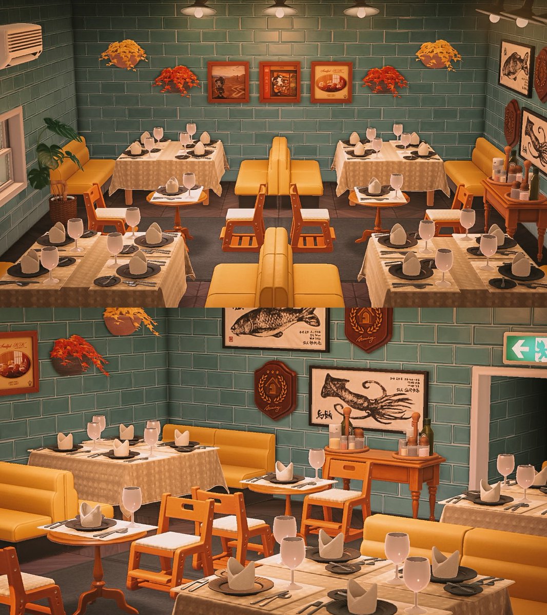 214. Un magnifique restaurant !(Source :  https://www.reddit.com/r/AnimalCrossing/comments/hnj9xn/family_run_restaurant/)