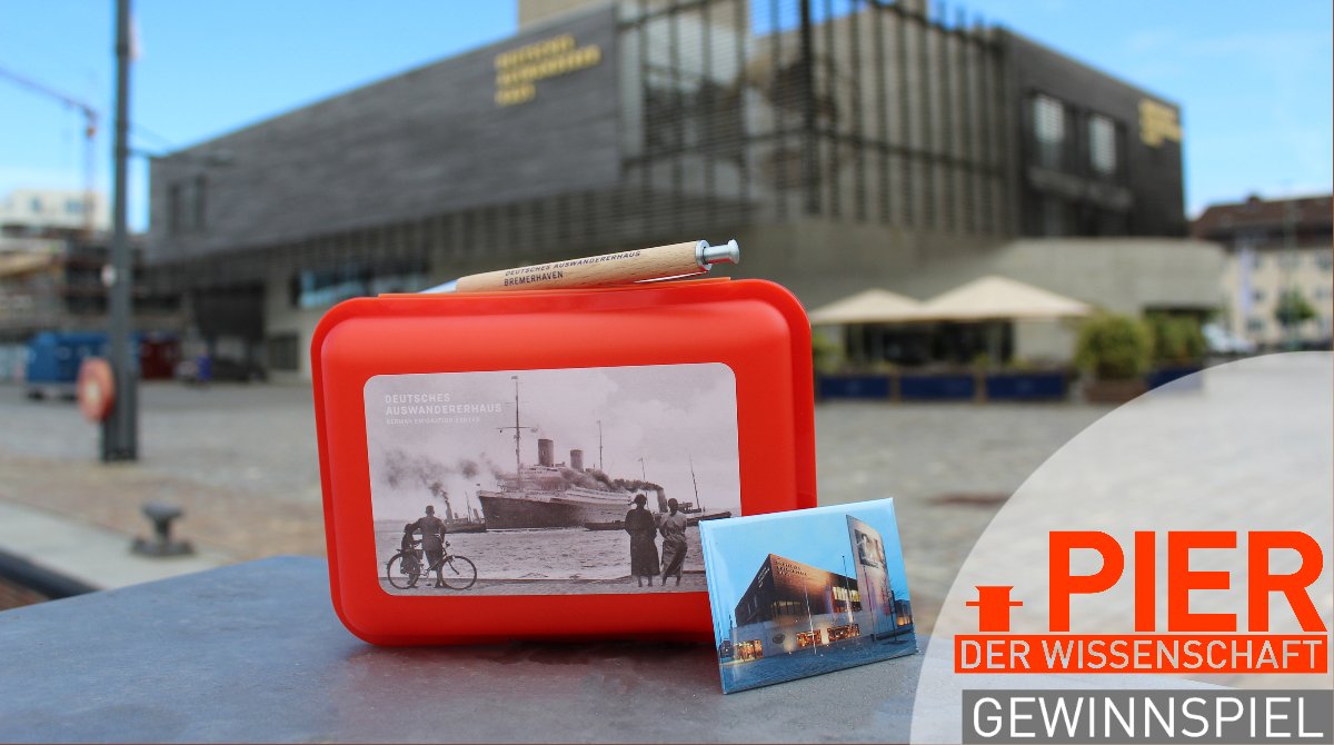 #GEWINNSPIEL Das #DeutscheAuswandererhaus in #Bremerhaven verlost zusammen mit der #PierDerWissenschaft ein SCIENCE GOES PUBLIC! Fanpaket sowie eine Brotdose mit Goodies. Mitmachen könnt ihr auf Facebook: bit.ly/37jO709 Auslosung: 15. Juli um 11 Uhr #sciencegoespublic