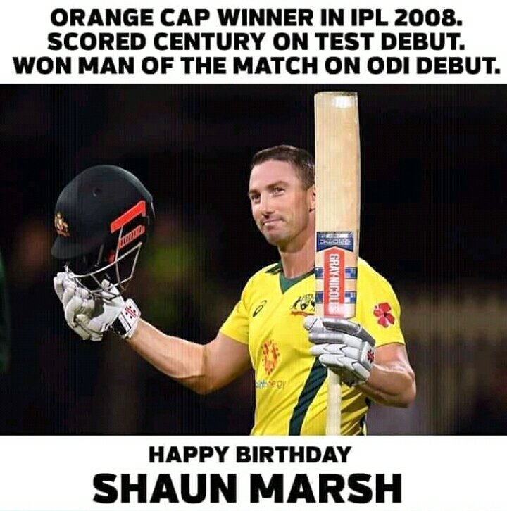 Happy birthday \"SHAUN MARSH\". 