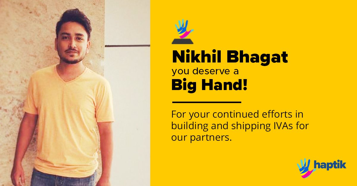 haptik's tweet photo. It has been a while since we announced the latest winner of the Big Hand Awards. To achieve this while working from home makes the win even more special. Kudos to
@2nikhil2 for his exceptional performance.
#HumansOfHaptik #EmployeeRecognition https://t.co/uLEDUTLluN