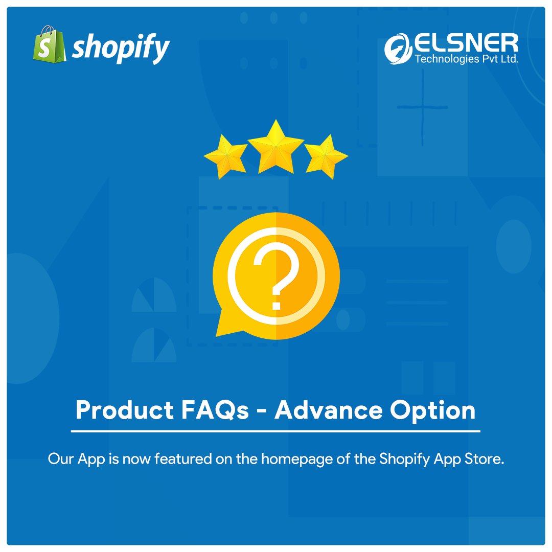 Elsnertech's tweet photo. It's a proud moment for Elsner that Our Product FAQs - Advance Option app to got featured on the Homepage of Shopify’s App Store under the Staff Picks for a whole week.
Check it out: https://t.co/Gz5JxuuTsP
(Use VPN)
#ElsnerAppShopify #ShopifyAppDevelopment #ShopifyAppExpert https://t.co/TQpQPk6jWk