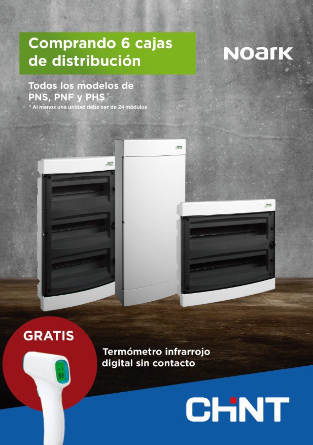 carloschint's tweet photo. ¡SE VIENE UN VERANO LLENO DE PROMOCIONES! 

Compra 6 unidades de nuestras cajas de distribución de superficie NOARK y obtén un termómetro infrarrojo digital sin contacto. 
📌Es muy fácil participar, solo tienes que enviarnos una foto de tu factura a marketing@chint.eu https://t.co/FjEF7Jp5cH
