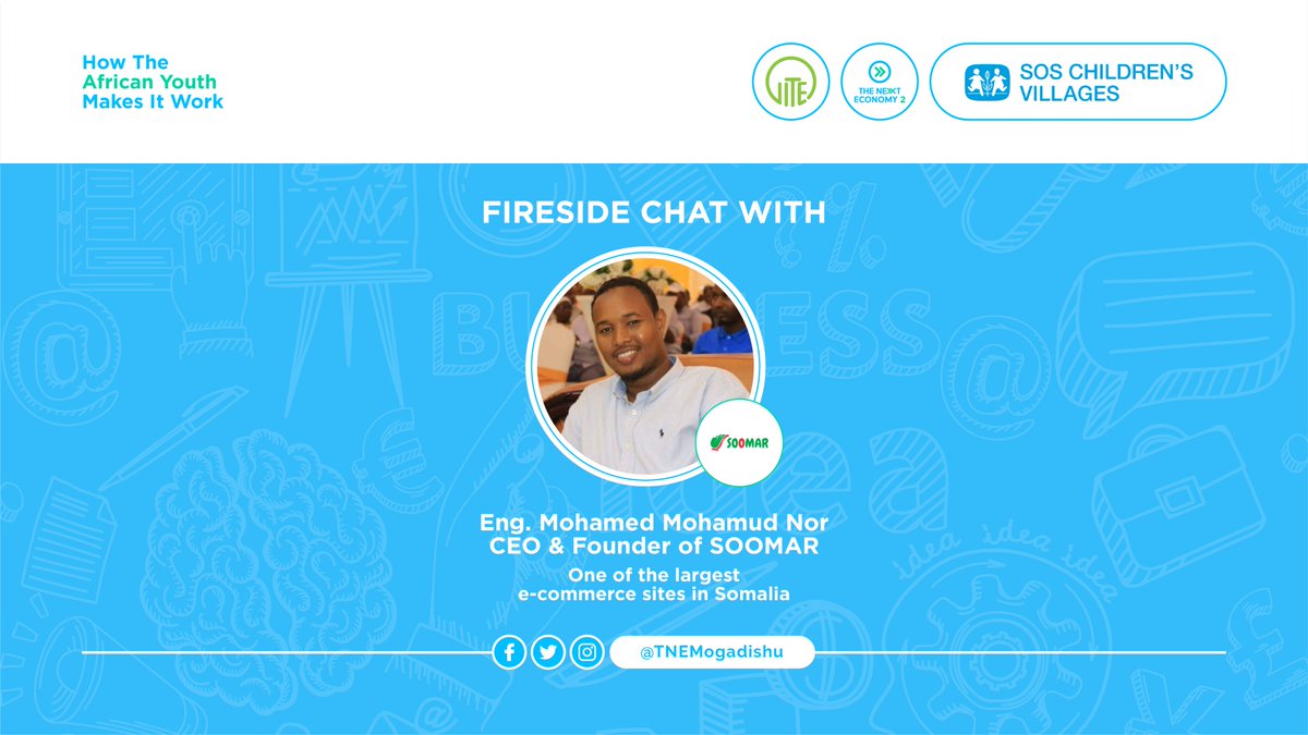 SIMADiLab's tweet photo. The first @TheNext_Economy session will host a fireside chat with @MohamedShiine02, the Founder and CEO of @SOOMAROnline, one of the biggest e-commerce companies in Somalia. https://t.co/Tu6DWfWRpH
