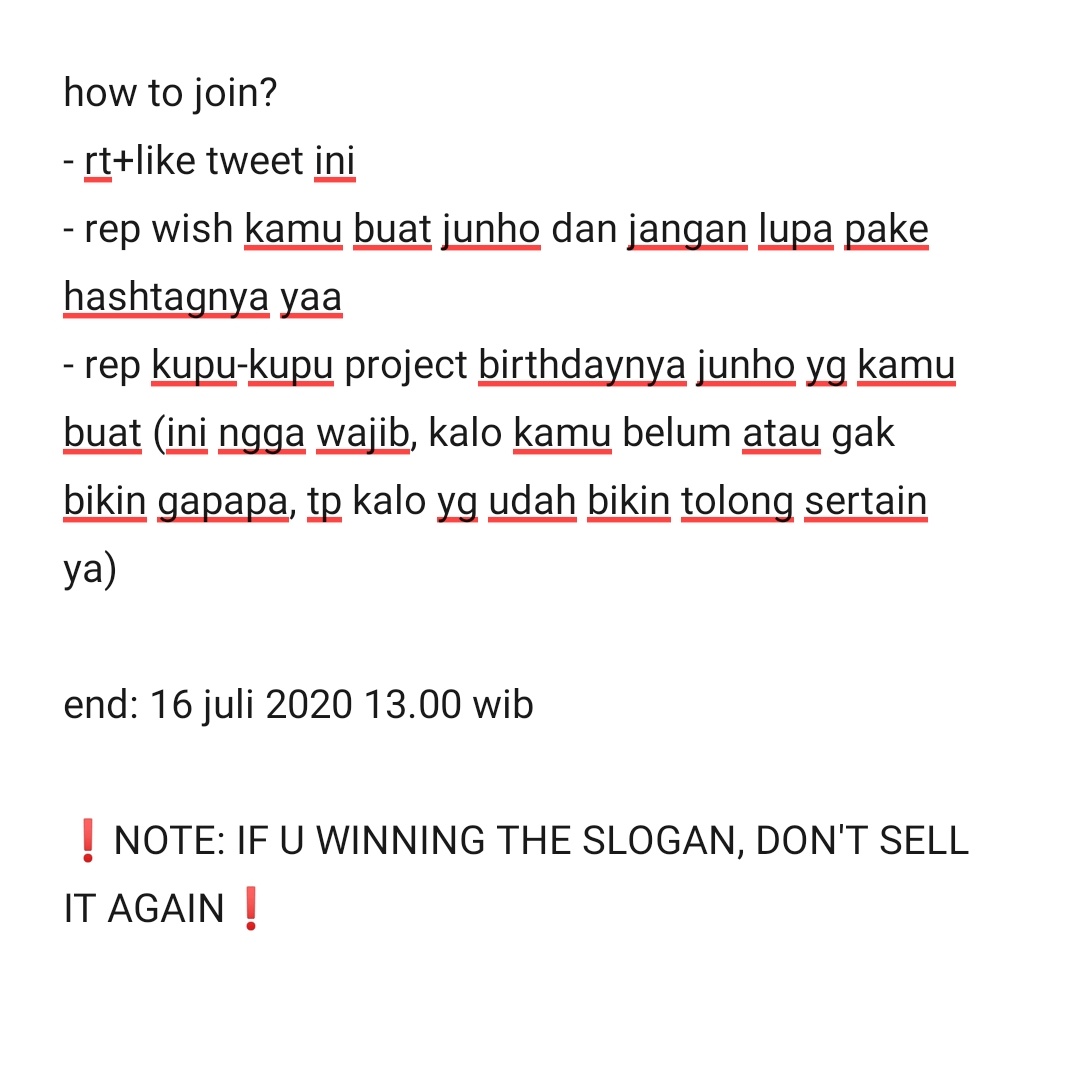 junonuna's tweet photo. 🎉CHA JUNHO'S BIRTHDAY GIVEAWAY🎉

Hello, Charangdans and One It🦋!

to celebrate my birthday boy, Cha Junho, i'll doing this giveaway. the prizes are:

1. slogan only cha junho (1) winner
2. 20k ovo/gopay/pulsa (1) winner

how to join? check the picture below guys🙃 https://t.co/o8xnGSpvHK