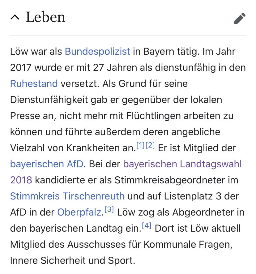 Übrigens, der AfD-Politiker, der im bayerischen Landtag mit seiner Gasmasken-Clown-Nummer am souveränen Alexander Hold gescheitert ist, hat sich als Polizist mit 27 (!) dienstunfähig schreiben lassen. Jetzt sitzt er im Landtag.