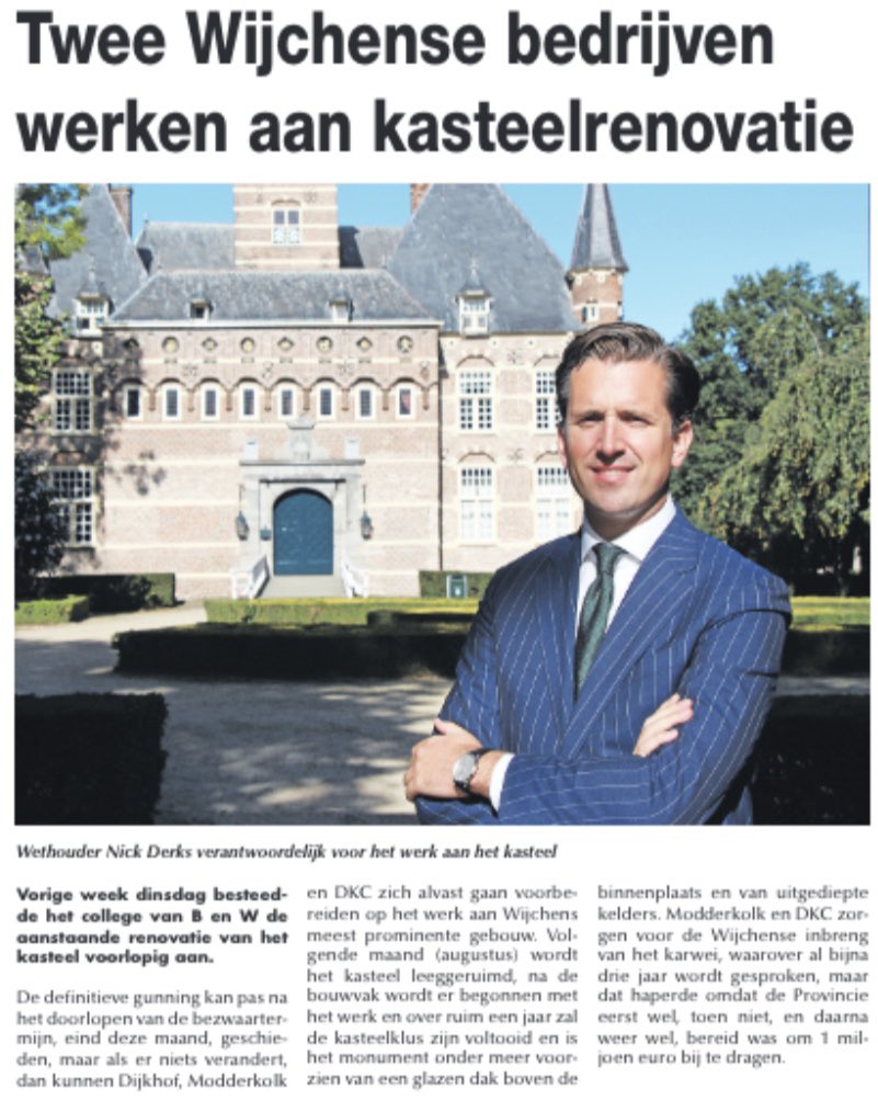 NickDerks's tweet photo. 🏰
-
Gaaf! ‘Twee Wijchense bedrijven werken aan kasteelrenovatie’ - Wegwijs 08-07-2020
-
#Wijchen #Kasteel #KasteelWijchen #renovatie #belangrijk #historie #cultuur #museum #VVV #VVVWijchen #toerisme #toeristen #Modderkolk #DKC #Dijkhof https://t.co/OUGzNXLJkE