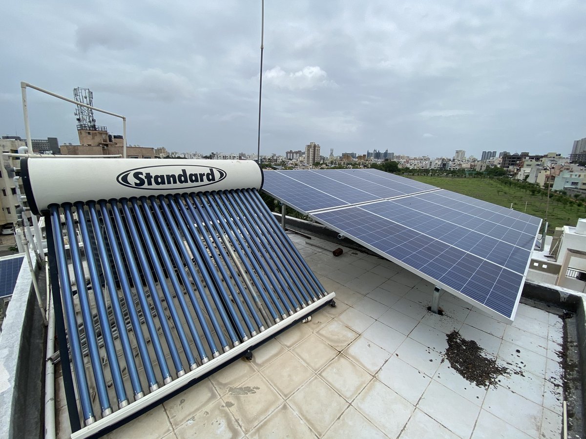 My Home if kind of fully powered by Solar energy now.

Water Heater (250+ litters) & 3.3 KW Sunroof producing 15-18 units daily.

Cost: Panels around 100K INR and Water heater costed some 20-30K INR~

ROI: 4-5 years to recover full investment

#ReduceCarbonFootprints #SolarPower