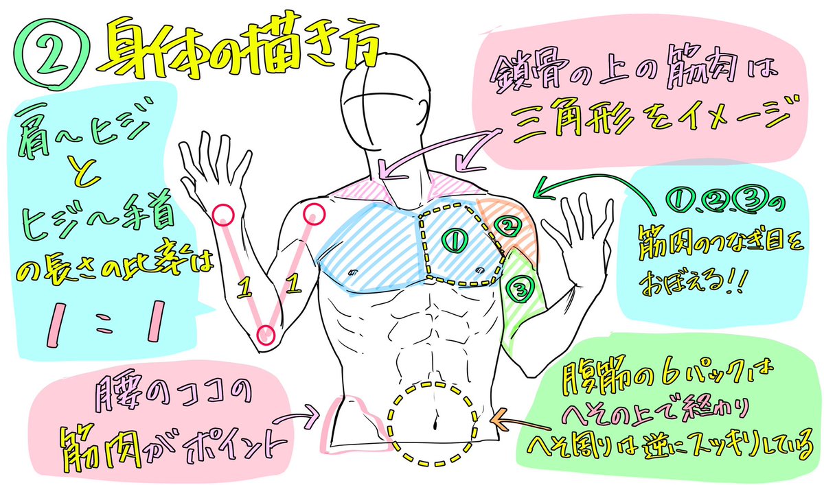 吉村拓也 イラスト講座 男性のからだの描き方 腕の曲げ方や筋肉を描くときのコツ