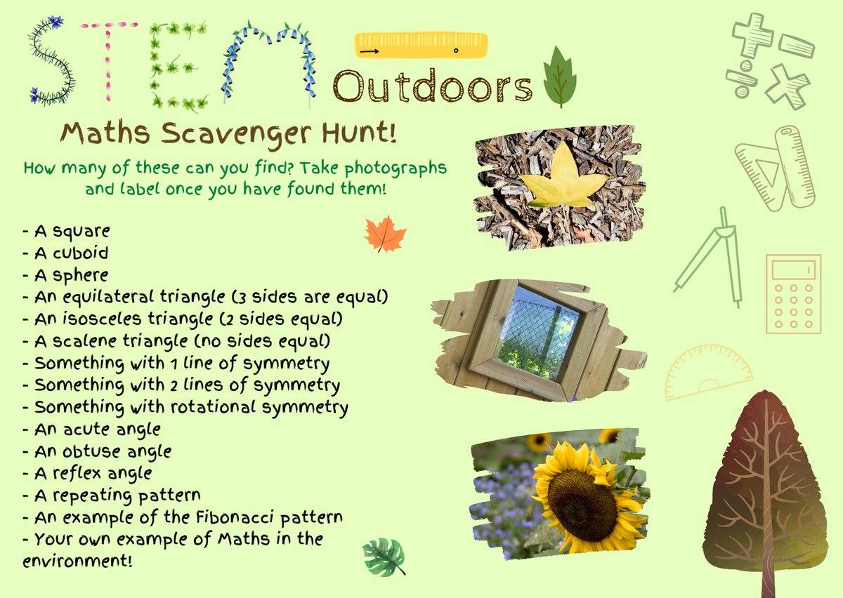 Since no one is sure what learning will look like when we return to school, I’ve created some outdoor #STEM resources to help with apps, planning & prep 🍃😊✨👩🏽‍🔬@mrfeistsclass #DigiLearnScot #STEMnation #RAiSEScot #ScotlandLearns #outdoorlearning #edutwitter #strathBA #StrathPGDE