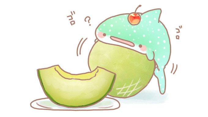 メロンソーダじんべえざめとメロン 