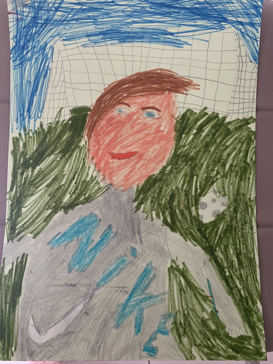 HayleyHen's tweet photo. @MteacherMc @hargreaves_mrs @ClivetheCrane Enjoying Art Week! The boys have done self portraits today. We practised doing diff mark making and using different mediums. These are the ones they’ve chosen to show you. They’ve also started reading their new David Williams books📚 https://t.co/0U3bg1hplk