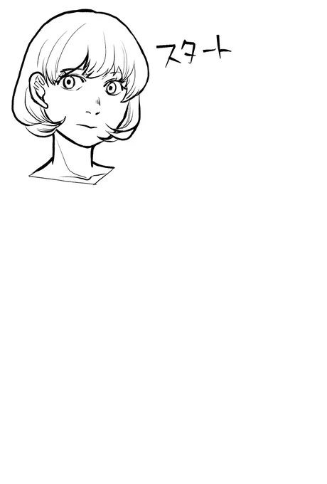 同じ人物の年代別描き分け。

頭:顔の比率を触るって首を細くしてハナを小さくして…とすると幼くなるやつですね。 
