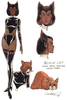 “…[Dave] had already designed an alluring female named Quetzal, but everyone thought Dave's design for an African-American shape shifter named the Black Cat better fit the X-look, so they took the Black Cat's powers, and Quetzal's beautiful features, and combined them" 3/4