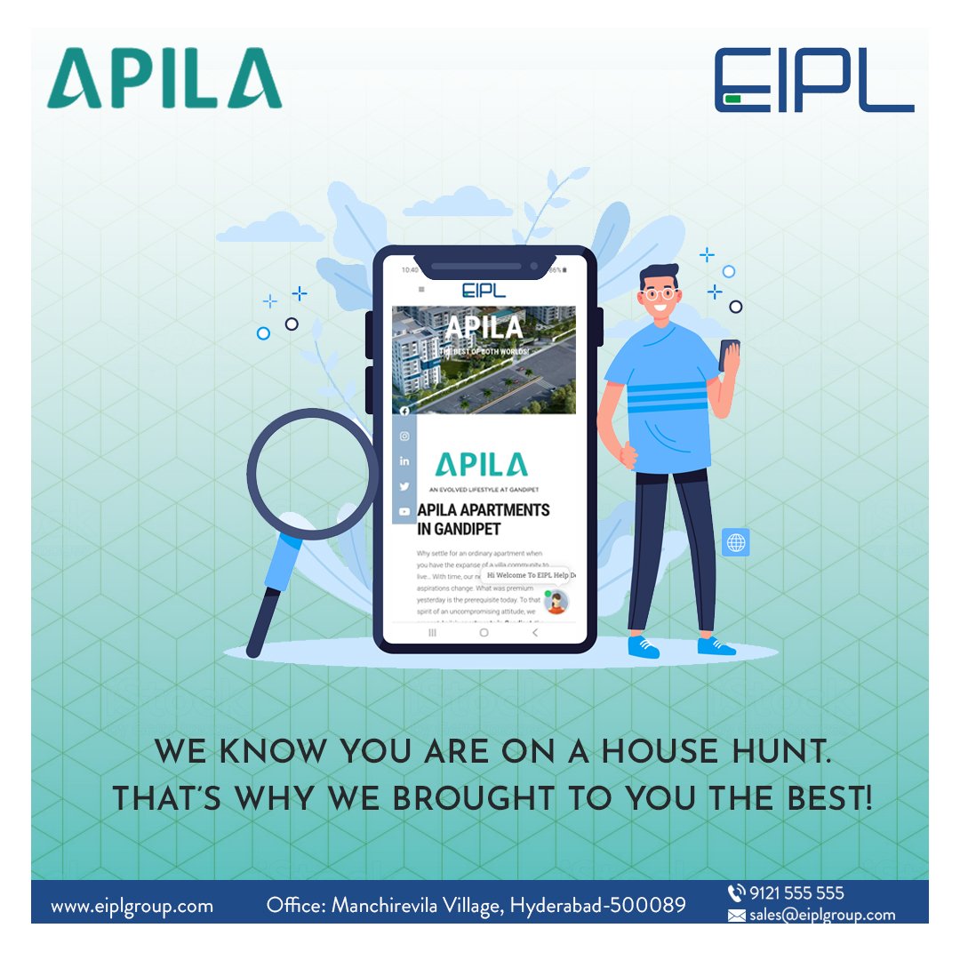 group_eipl's tweet photo. We Know You Are on a Lookout for a Home, Hence We Suggest You Visit Our Website.
#flats #RealEstateNews #eipl #gandipet #siteupdates
#eiplgroup #2bhkflats #highendflats
#3bhkflats #flatsinhyderabad #realestate #homesforsale #apartments #building #apila #website #Investment https://t.co/SKVjhiaryK