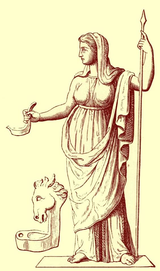 Hestia may also often remain unmarried and not have a problem with it. In old age she is often the place's "old wise woman" - she is known for her wisdom and calm presence and people often seek her for the wise and balanced advice. A priestess, a midwife is often Hestia's role.