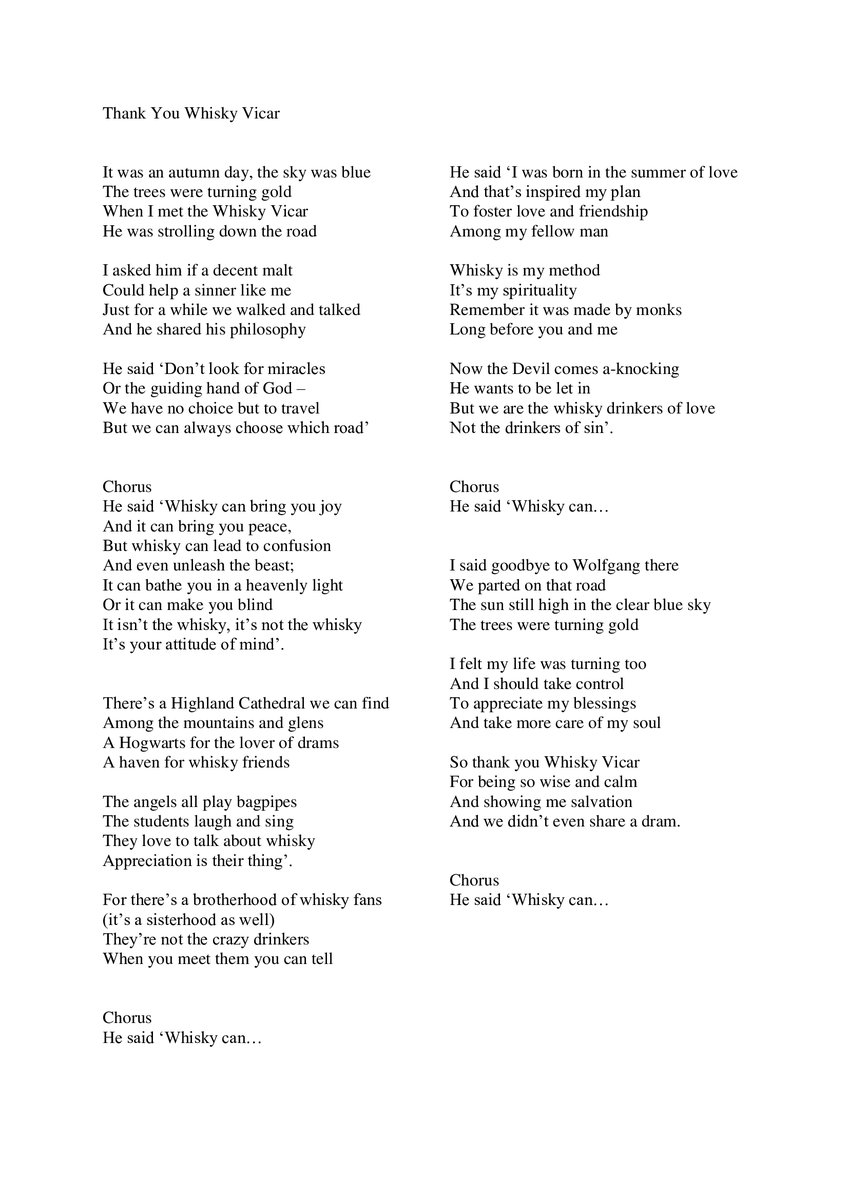 2016 hatte ich die Ehre, den schottischen Folkmusiker und Songwriter Robin Laing, "The Whisky-Bard", zu interviewen. Damals fragte ich ihn, ob er sich nicht vorstellen könnte, auch mal ein Lied über die "Spiritualität des Whiskys" zu machen.

Und jetzt DAS!

#Whisky #spirituality