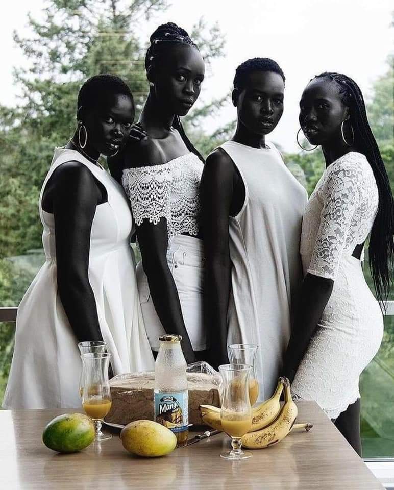 Meet girls from Anyuak one of the darkest tribes in Africa. Aren't they beautiful?😍 ..nze bona mbalya😋😋😂