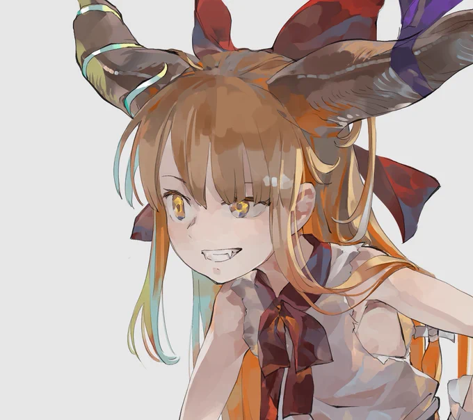 イラスト本に収録予定だった伊吹萃香。こちらも制作から時間がたってしまい行き所が無い為…。 