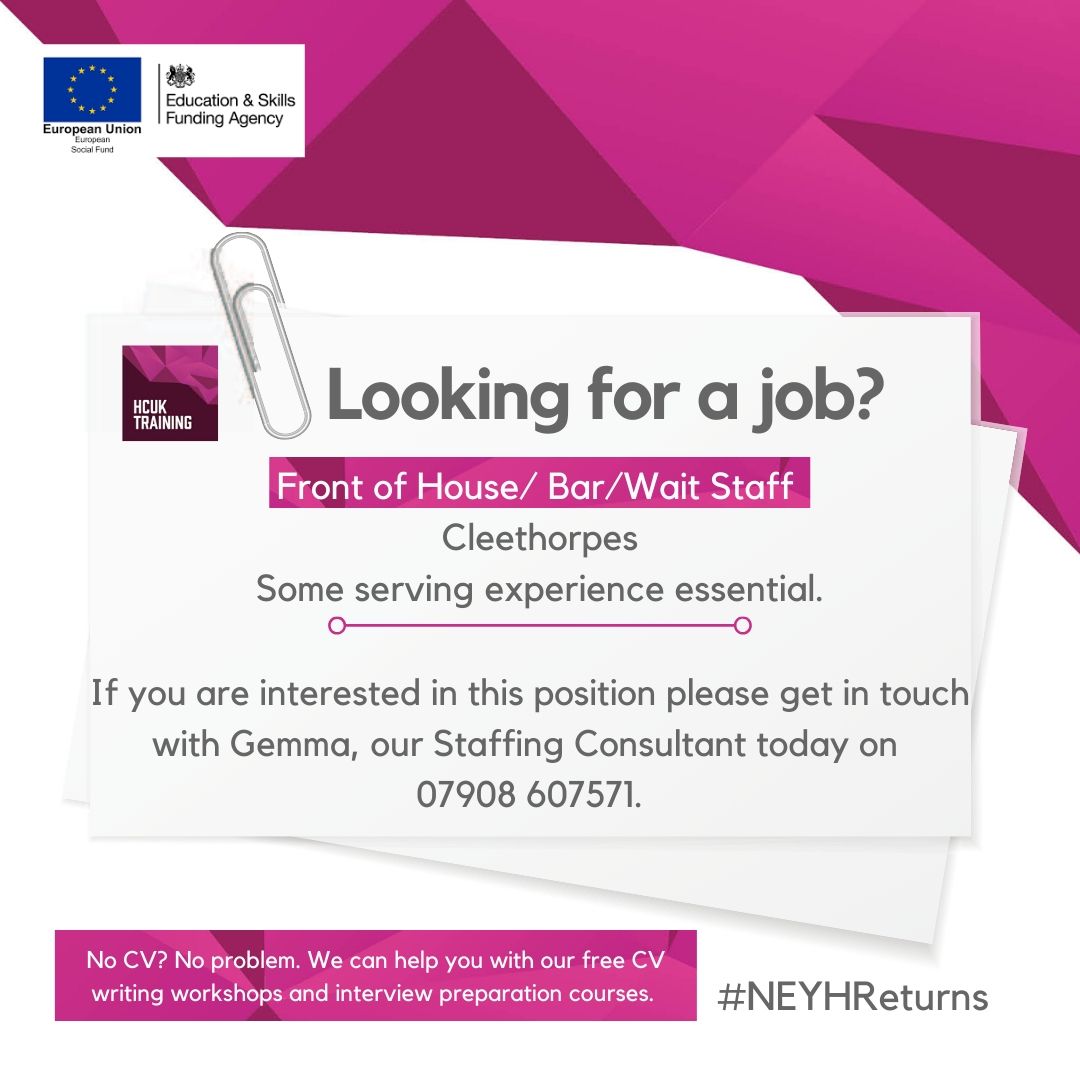 local_training's tweet photo. As well as offering FREE training @hcuk_training works with local companies to find work placements and jobs for learners. Launching today is the Thursday Job Club. Let us help you build the skills you need to succeed. #neyhreturns #jobshull @HumberLEP  @JCPinHumber https://t.co/dNLcOMXdTo