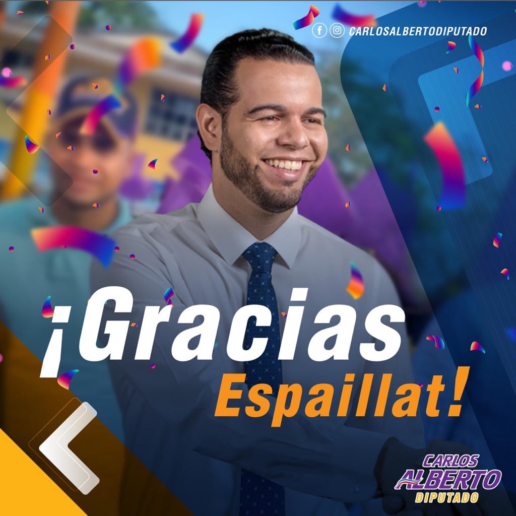 Carlos Alberto ha obtenido un segundo mandato para diputado por Espaillat, al obtener 20,570 votos, que le hacen el más votado en su provincia y el 2do. más votado del país otra vez. Espaillat valora su trabajo . ¡Me siento tan orgulloso de mi hijo por conectar con su pueblo!