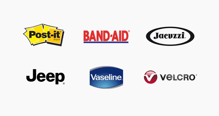 The above companies have all lost their trade marks to genericide. The following are actually well on their way there. JACUZZI is a trade mark owned by a company, not for every heated pool. Jeep is not a type of car, it is a brand. Vaseline is a type of Petroleum jelly Africans!!