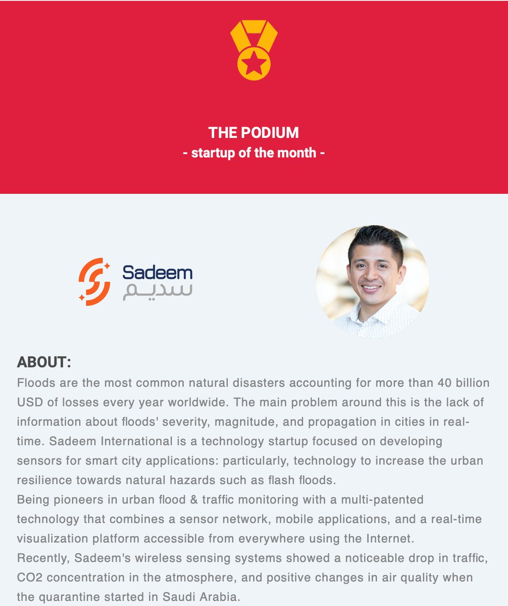 We have been selected as the startup of the month
Thank you so much 
<a href="/YouNoodle/">YouNoodle</a>
 for selection and featuring us in your newsletter! 

#ResilienceForAll #SmartCities
#FloodMonitoring