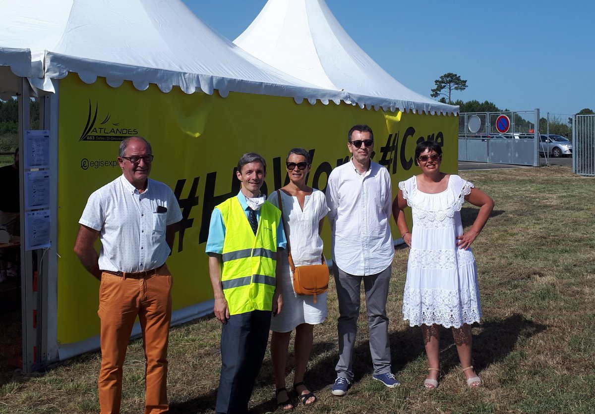 A63 ATLANDES Evènement "he works I care" à l invitation d'Atandes avec JC Raspiengeas " Routiers" @_OTRE @a63_landes <a href="/jcraspiengeas/">Jean-Claude Raspiengeas</a>