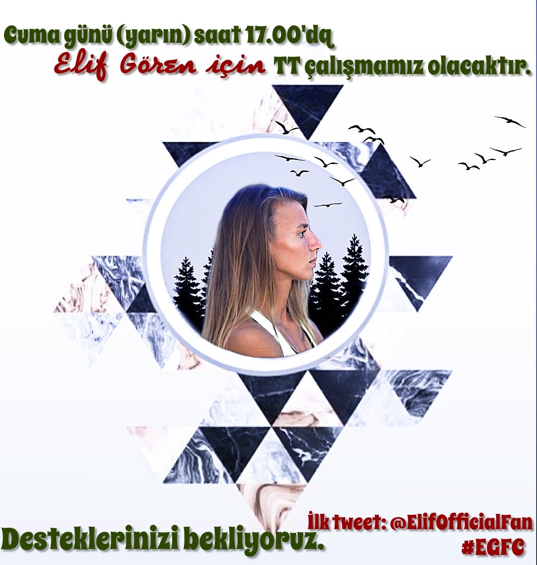D  U  Y  U  R  U  📢

Yarın saat 17:00 'da
Elif Gören için TT çalışmamız olacaktır. Tüm Elif severlerin desteklerini bekliyoruz 🙏

#ElifGören #survivor2020