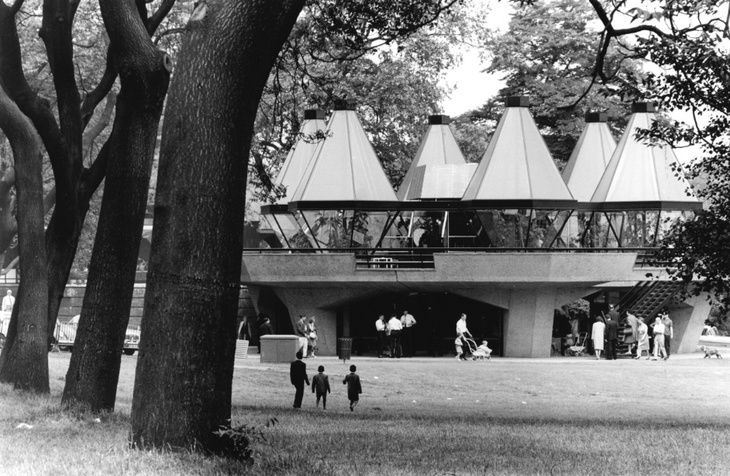 5. Patrick Gwynne's Serpentine Restaurant, 1964, demolished 1990. RIBA have wonderful drawings - which give a sense. Now the site is, shamefully, a car park.