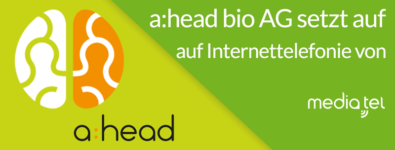 mediatel_GmbH's tweet photo. 👉 Biotech Unternehmen a:head bio AG wird die Behandlung von Krankheiten des zentralen Nervensystems  revolutionieren – davon sind nicht nur wir überzeugt: https://t.co/BItPSuH4t0

Dieses innovative Start-up setzt auf Internettelefonie von https://t.co/HGLMkPU7eQ GmbH. Danke! https://t.co/ZGRN08KZn7