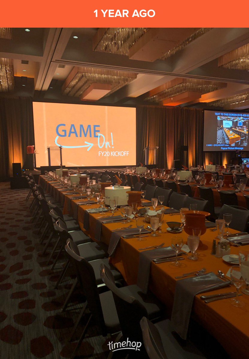 #TBT to last years <a href="/PaycorInc/">Paycor</a> Sales Kickoff.... thing sure look different. <a href="/rachel_e_maley/">Rachel (Foster) Maley</a> is going to rock our first ever virtual Kickoff tomorrow! 🧡