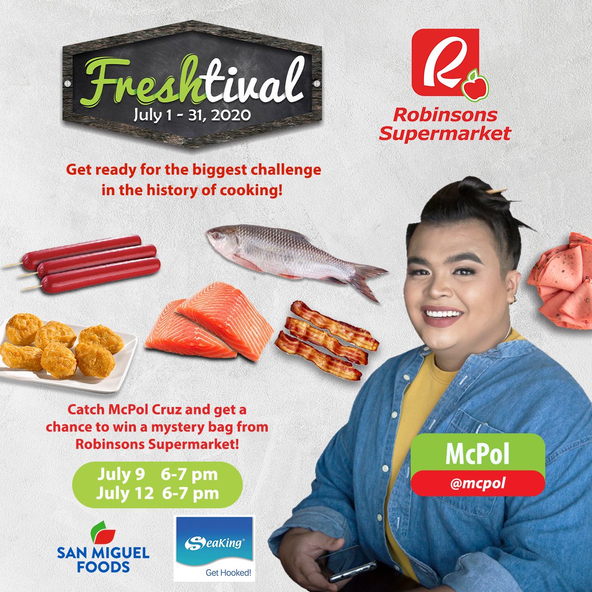 kumuPH's tweet photo. Malakas si McPol sa Freshtival cook off! 😈💪 Basta may fresh ingredients from @RobSupermarket,  masarap! 😝 Catch her tonight and on July 12 from 6pm - 7pm to get a chance to win a MYSTERY BAG from Robinsons! 🤩🎉

#KumuPH
#Freshtival

I-KUMU na yan
https://t.co/qKW9q8dEnc https://t.co/leh2otenmJ