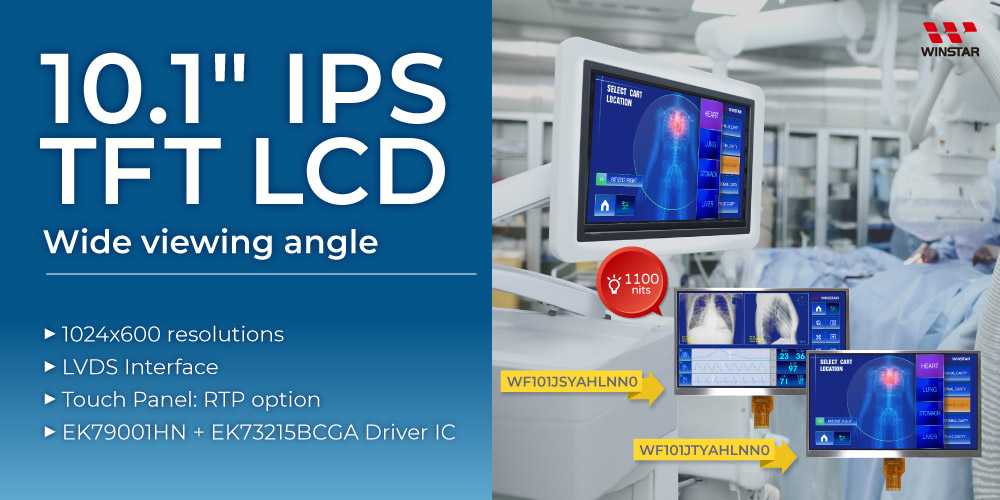 WinstarDisplay's tweet photo. Take a look at popular 10.1" #IPSTFT #LCD ☛ https://t.co/t4RVl7UOPL support #LVDS interface, #highbrightness option, etc. #ipsdisplay #sunreadable #industrialdisplays #medicalapplication #displaysolution #technology https://t.co/XSoWOQ78tK