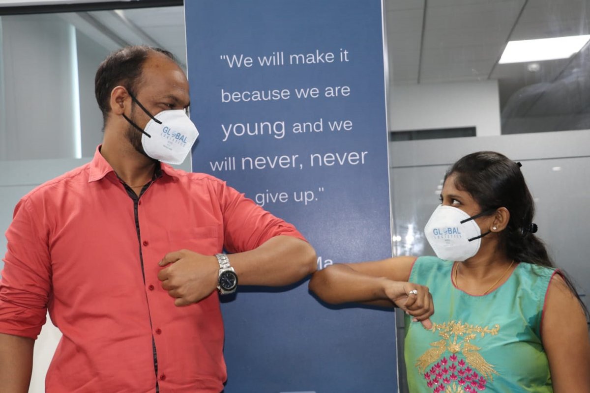 Glsindia2006's tweet photo. Globalities share a unique camaraderie that a virus cannot change.

Adapting to the new normal, we embrace the new handshake!

#newnormal #adapting #beingbetter #staysafe #socialdistancing #peopleofgloballogistics #transportation #logistics #directlcl #lcl #globallogistics https://t.co/QMCKOCYraI