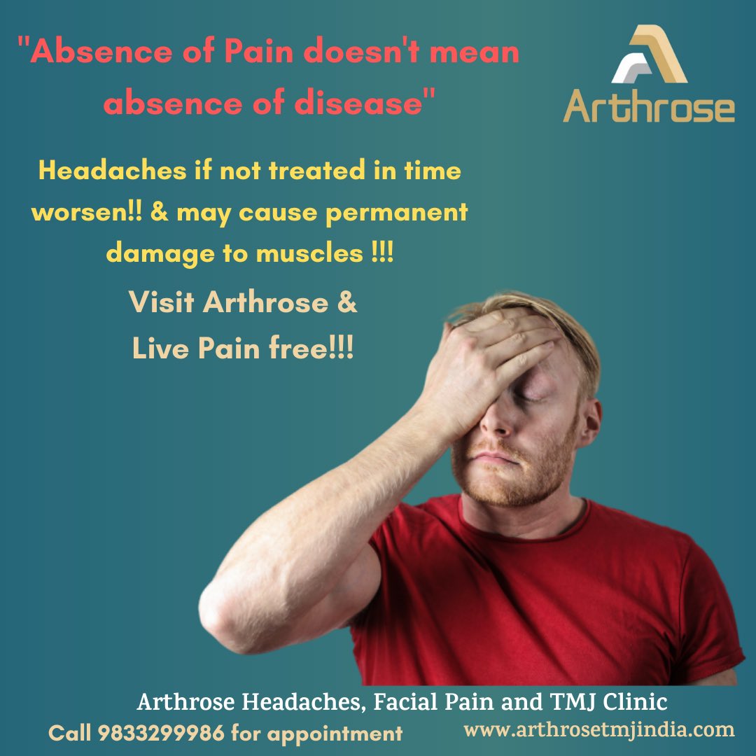 arthrosetmj's tweet photo. Headaches?? Visit @ArthroseTmj and live pain free.
Call 9833299986 for more info.
#headache #painclinic #migraine #mumbai https://t.co/dvgOp6FZJW
