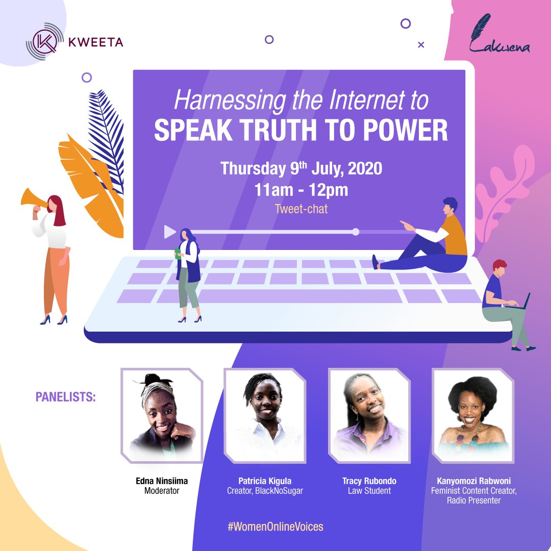  #HappeningNow, tweet-chat: "Harnessing the Internet to Speak Truth to Power."I shall be posing qns in thread below which each of my panelists shall take on in the replies. I may also prompt clarifications. Audience can contribute to the conversation using,  #WomenOnlineVoices