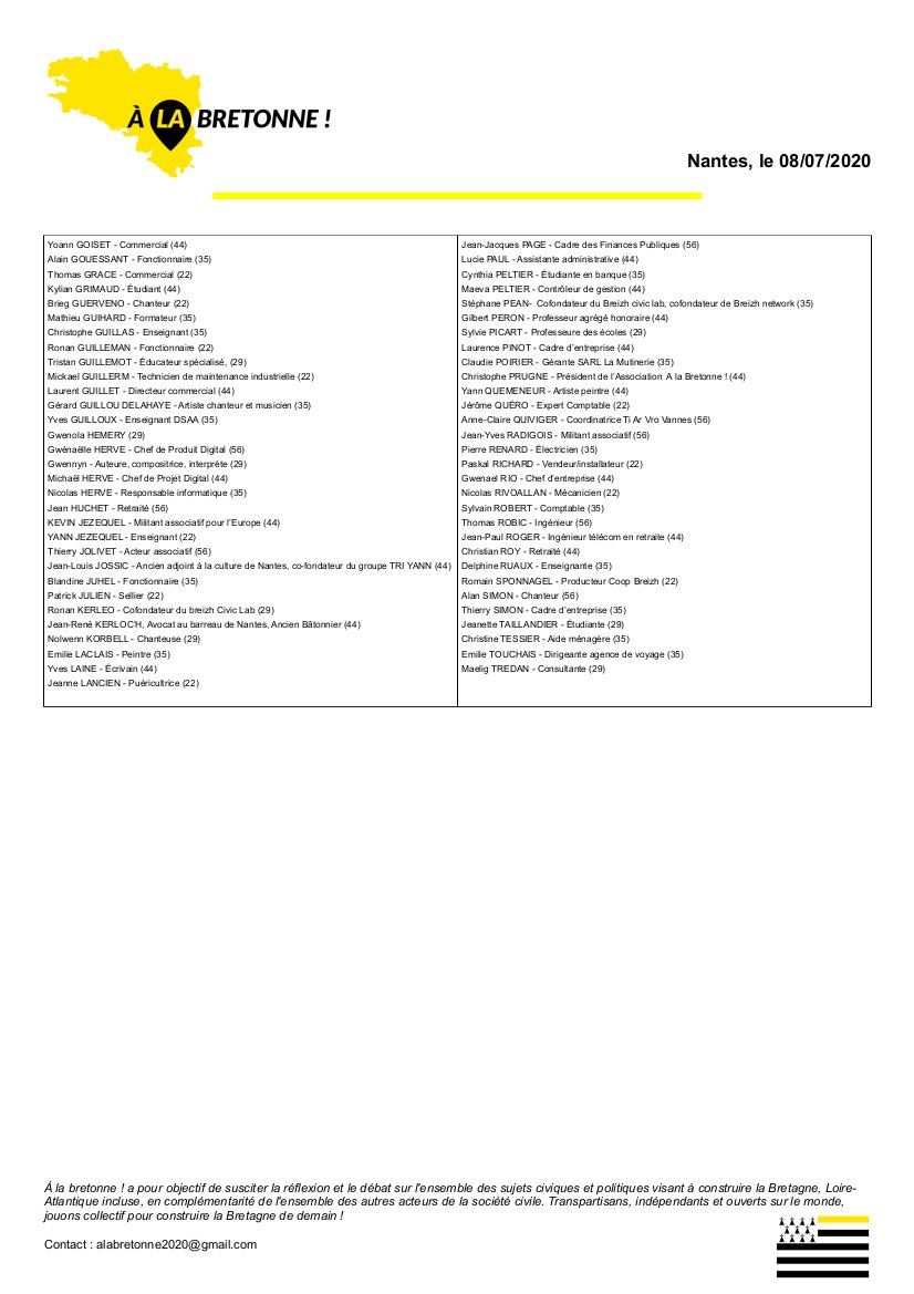 Réunification bretonne : engagez vous ! Notre lettre ouverte au Président de la région #Bretagne co-signée par 150 Bretonnes et Bretons demandant un geste politique fort.
#NantesEnBretagne