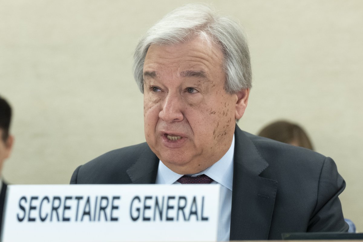 UNGeneva's tweet photo. “Let’s be clear: it’s not a choice between health or jobs and the economy. They are interlinked: we will either win on all fronts or fail on all fronts,” -- @antonioguterres calls for a comprehensive global response to #COVID19. https://t.co/kTXhIJblu6